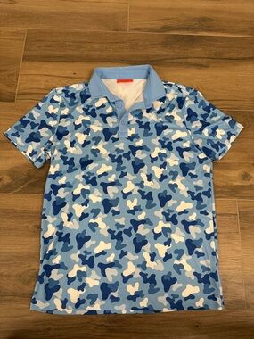 NWOT Redvanly Blue Camo Aspen Maroon Creek Club Golf Polo